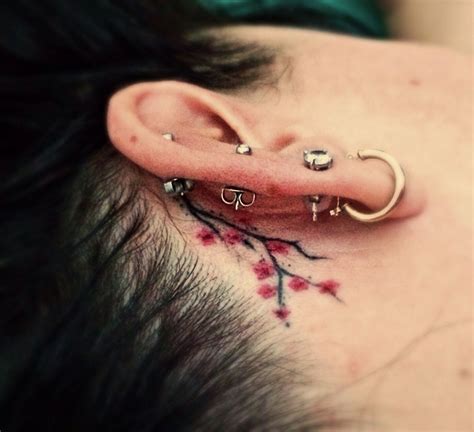 arm cherry blossom tattoo|cherry blossom tattoo behind ear.